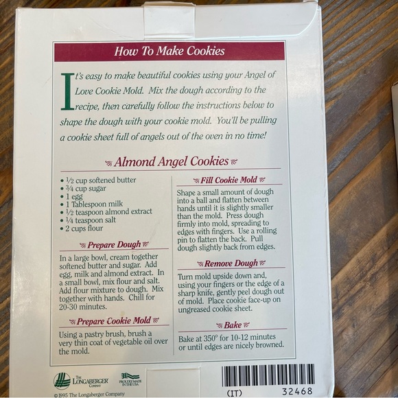 Longaberger Vintage 1993-1996 Full Set of Angel Cookie Molds Joy Peace Hope Love - Picture 7 of 10